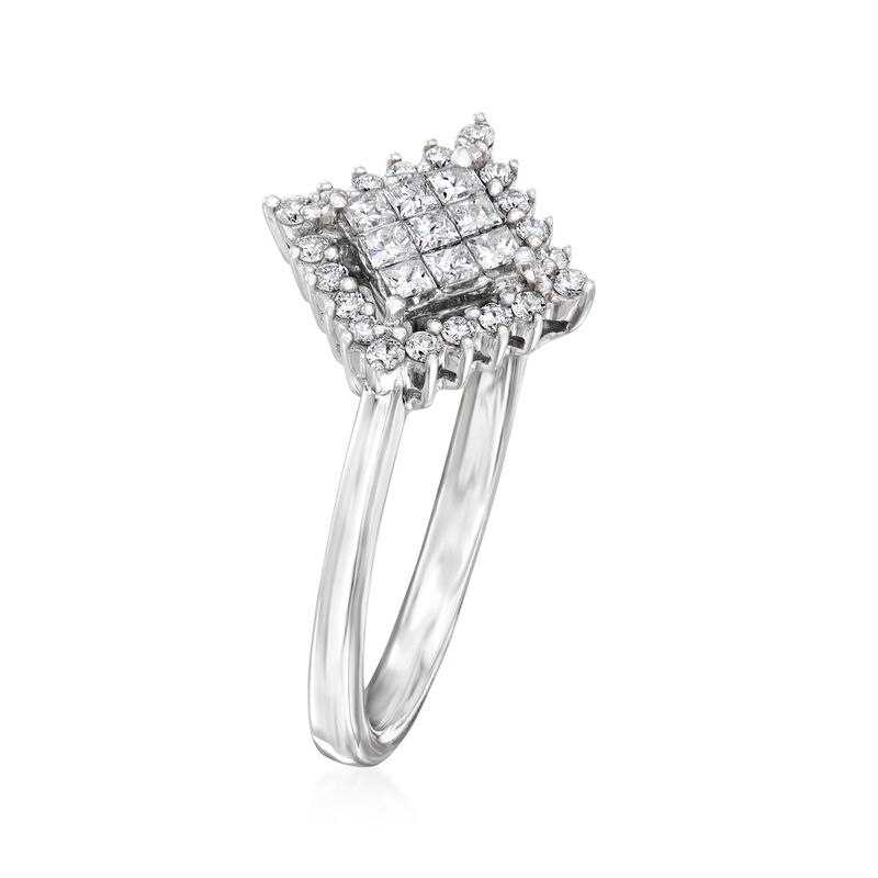 C. 1990 Vintage Giantti .30 ct. t.w. Diamond Cluster Ring in 18kt White Gold image number 2