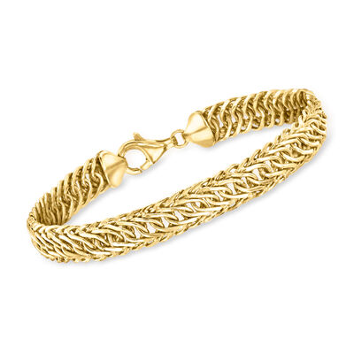 14kt Yellow Gold-Plated Cestina-Link Bracelet