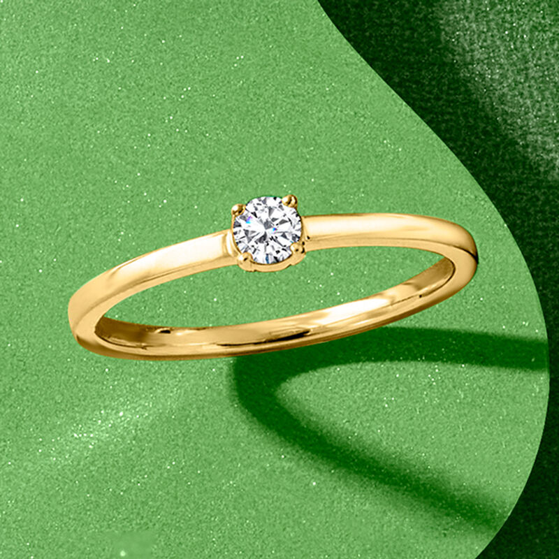 .15 Carat Lab-Grown Diamond Solitaire Ring in 14kt Yellow Gold. Size 6 image number 3