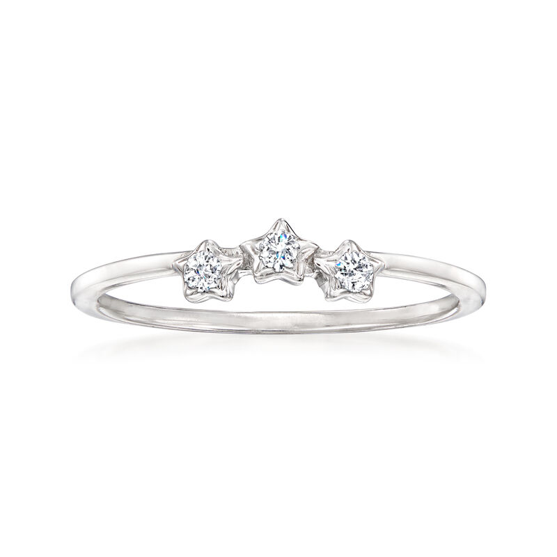.10 ct. t.w. Diamond Three-Star Ring in Sterling Silver image number 0