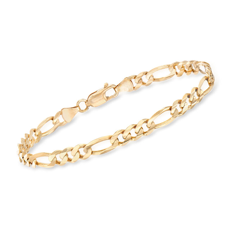 C. 1990 Vintage 14kt Yellow Gold Figaro Chain Bracelet. 8&quot; image number 0