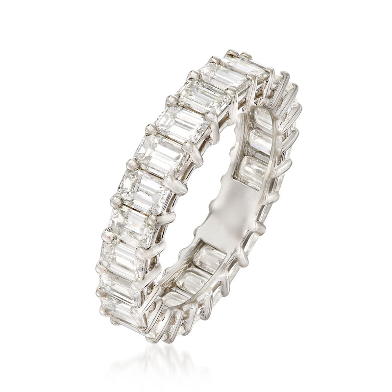 4.10 ct. t.w. Emerald-Cut Diamond Eternity Band in Platinum. Size 6 image number 2