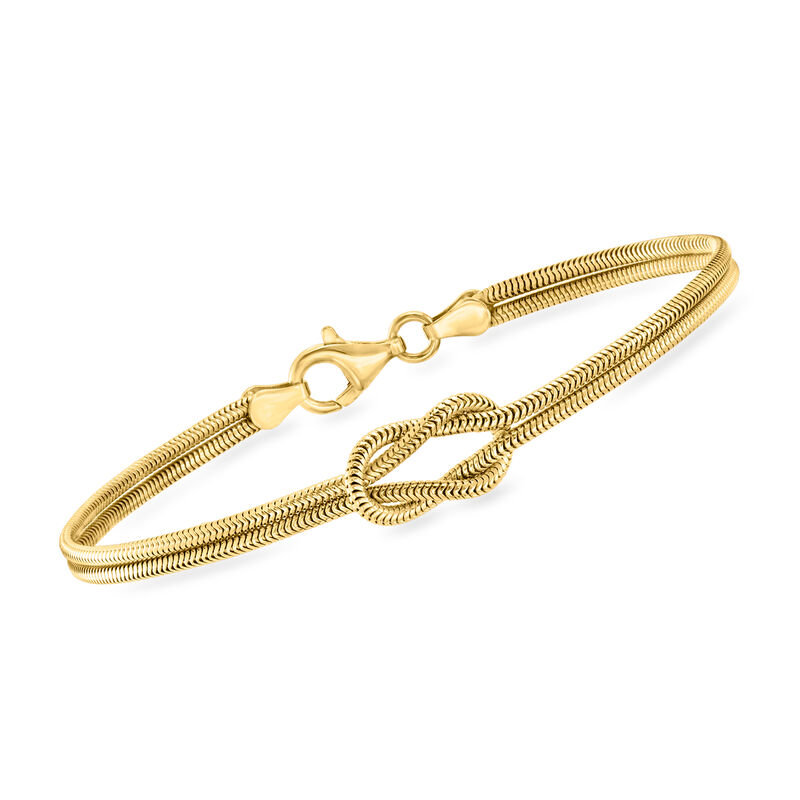 Italian 18kt Gold Vermeil Knot Snake-Chain Bracelet. 7&quot; image number 0
