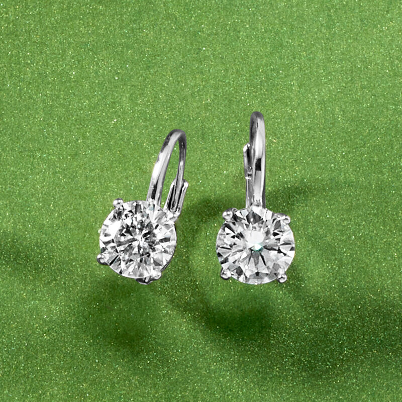 3.20 ct. t.w. Moissanite Earrings in Sterling Silver image number 4