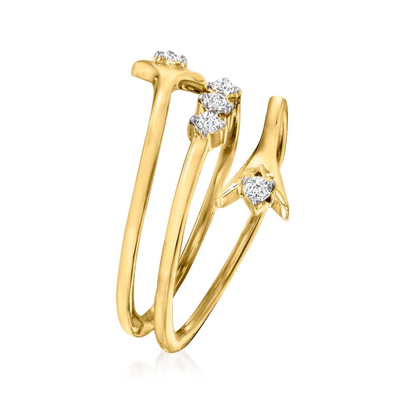 .15 ct. t.w. Diamond Wrap Ring in 18kt Gold Over Sterling image number 2