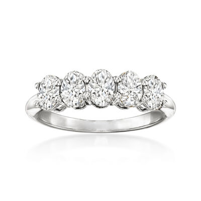 1.00 ct. t.w. Oval Lab-Grown Diamond Five-Stone Ring in 14kt White Gold