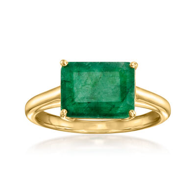 2.70 Carat Emerald Ring in 18kt Gold Over Sterling