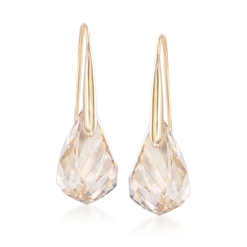 Swarovski Crystal &quot;Energic&quot; Golden Crystal Drop Earrings in Gold Plate image number 0