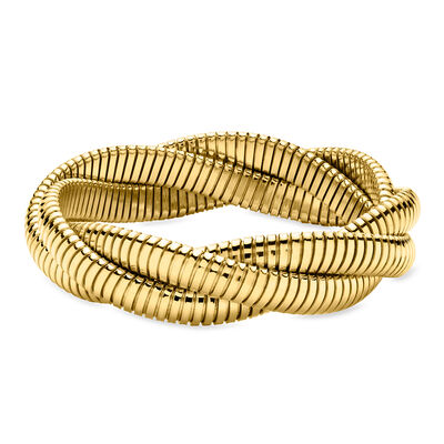 Italian 14kt Yellow Gold-Plated Three-Strand Twisted Bracelet