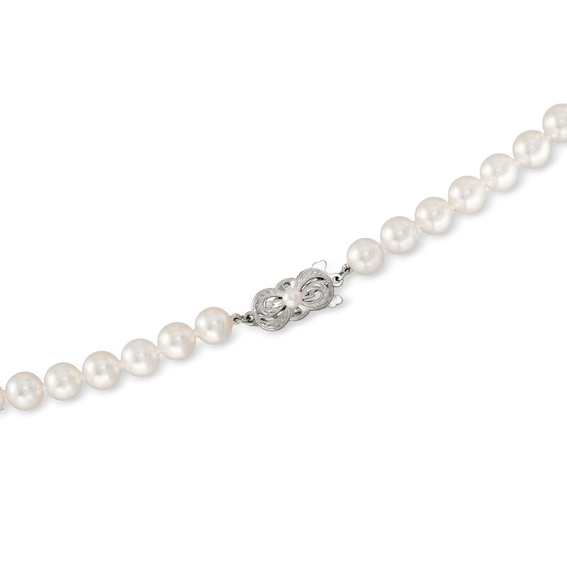 Mikimoto 9x7mm A1 Akoya Pearl Necklace with 18kt White Gold image number 2