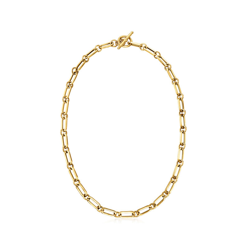 Italian 18kt Gold Over Sterling Paper Clip Link Necklace image number 2