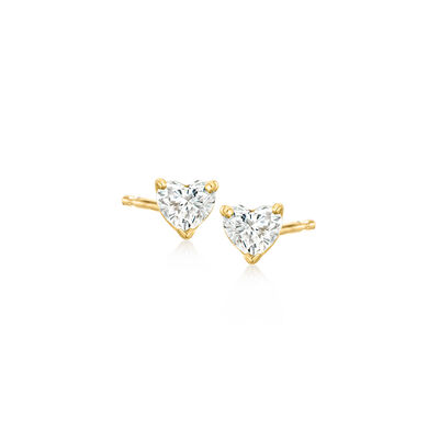 .20 ct. t.w. Heart-Shaped Lab-Grown Diamond Stud Earrings in 14kt Yellow Gold