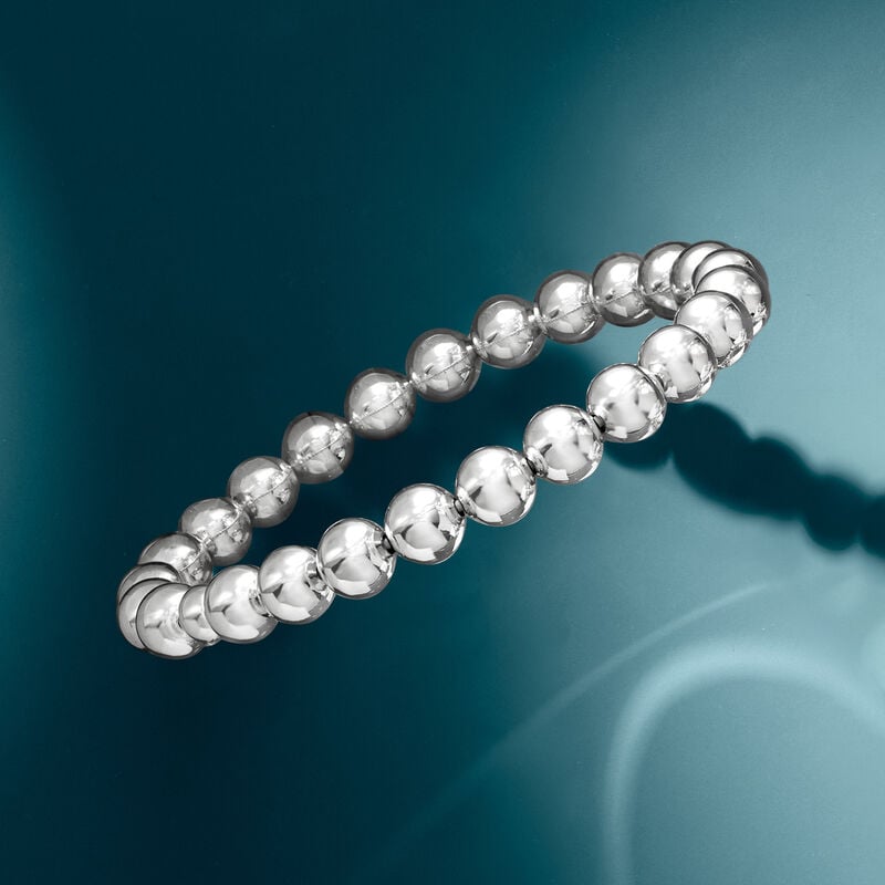 Sterling Silver 8mm Bead Stretch Bracelet Sterling Silver 8mm Bead Stretch Bracelet
