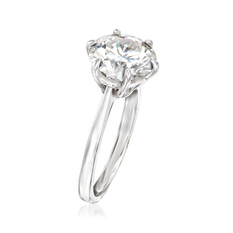 3.00 Carat Moissanite Solitare Ring in Sterling Silver image number 2