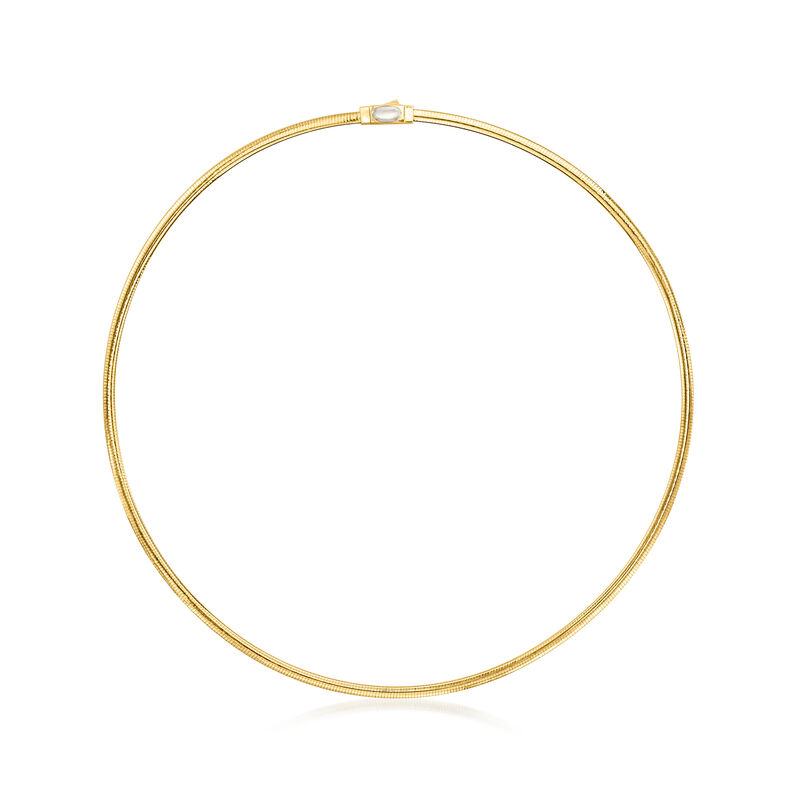 Italian 3mm 14kt Two-Tone Gold Reversible Omega Necklace image number 0