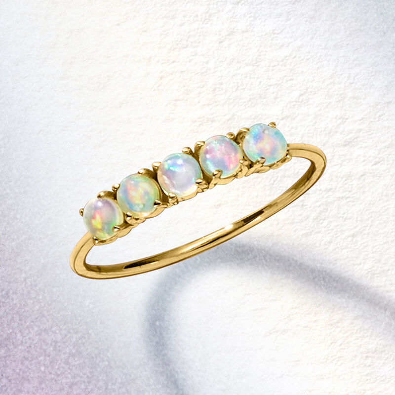 Opal Five-Stone Ring in 14kt Yellow Gold. Size 9 image number 3