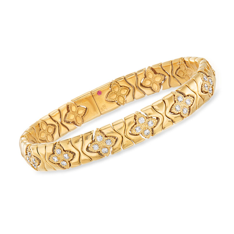 Roberto Coin &quot;Princess Flower&quot; 1.38 ct. t.w. Diamond Bracelet in 18kt Yellow Gold image number 0