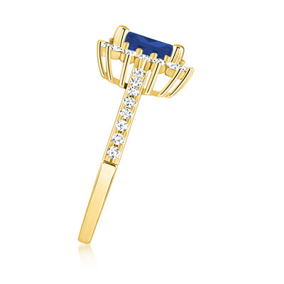 1.10 Carat Sapphire Ring with .48 ct. t.w. Diamonds in 14kt Yellow Gold