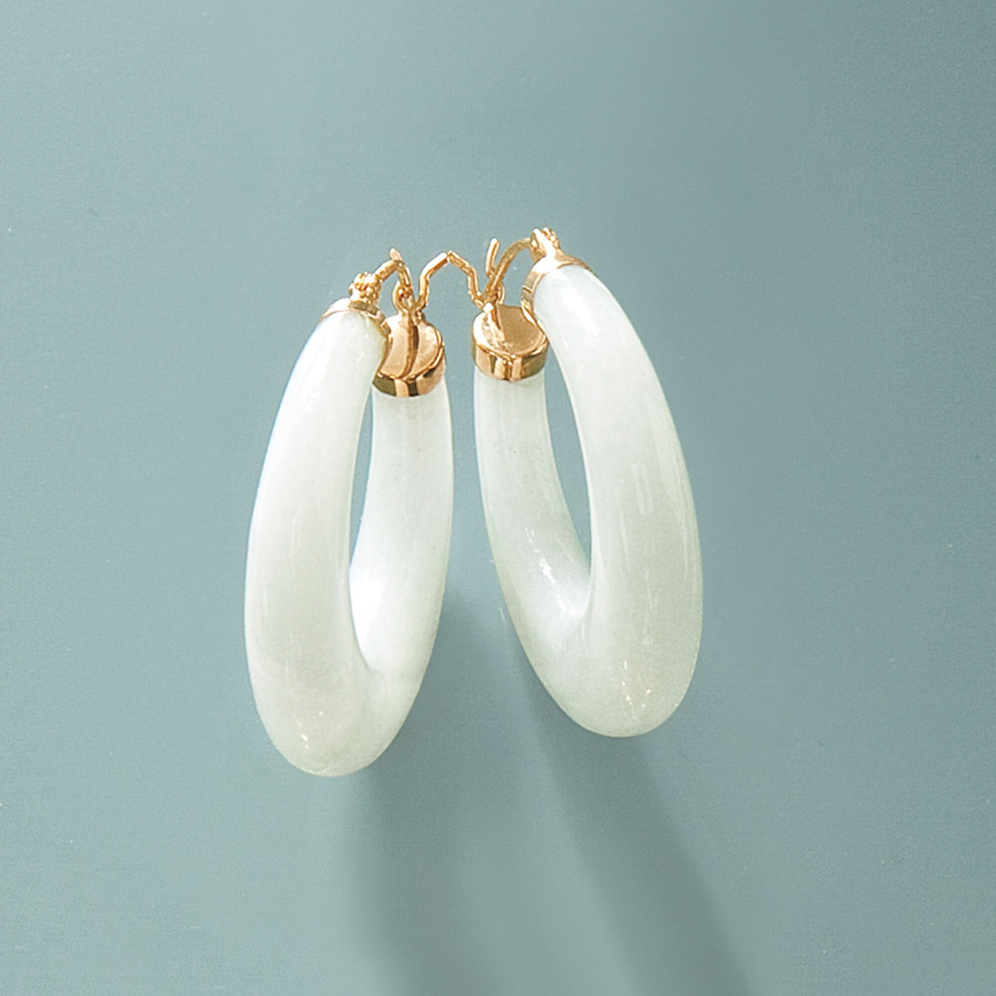 White jade earrings discount