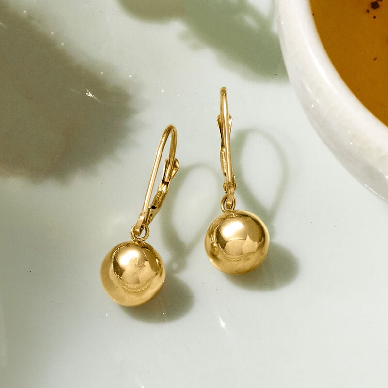 Yellow gold bead earrings Yellow gold bead earrings