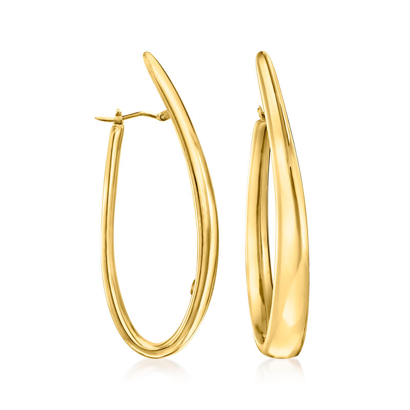 Italian 18kt Gold Over Sterling Hoop Earrings image number 0
