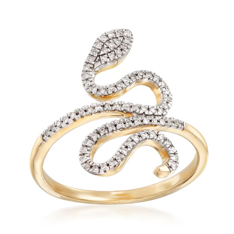 .15 ct. t.w. Diamond Snake Ring in 14kt Yellow Gold image number 3
