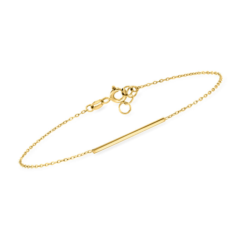 Italian 14kt Yellow Gold Bar Bracelet. 6.5&quot; image number 0