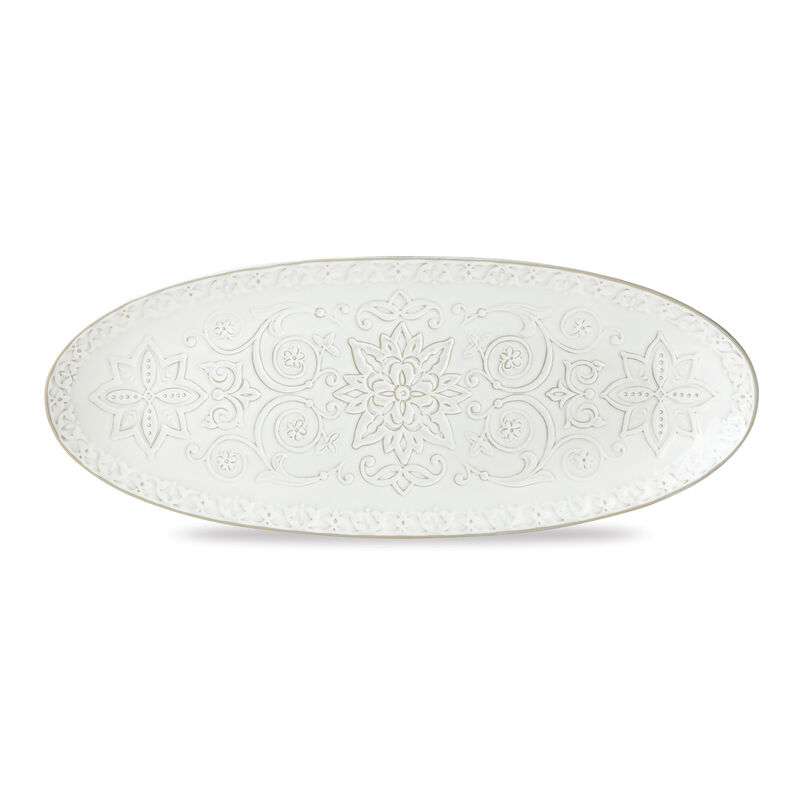 Lenox "Global Tapestry" White Porcelain Oval Serving Platter image number 0
