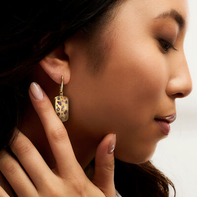 2.13 ct. t.w. Multi-Gemstone Scattered Tag Drop Earrings with Lab-Grown Diamonds in 18kt Gold Over Sterling