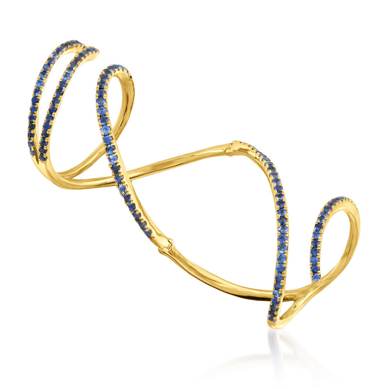 .78 ct. t.w. Sapphire Knuckle-Wrap Ring in 14kt Yellow Gold image number 2