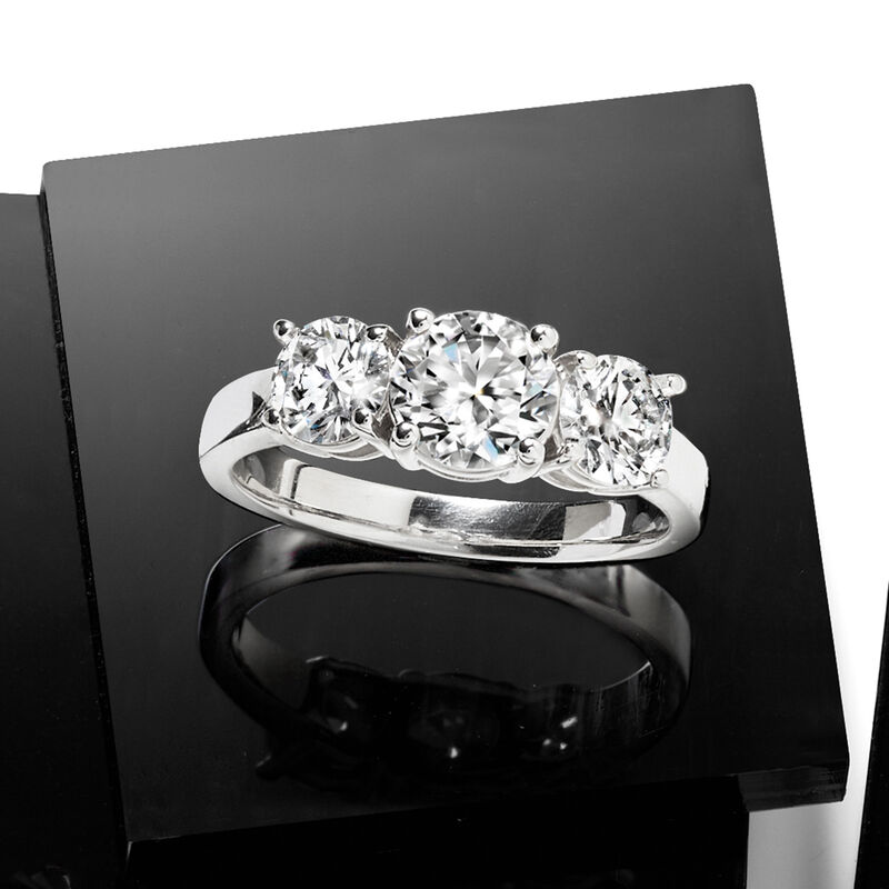2.00 ct. t.w. Lab-Grown Diamond Three-Stone Ring in 14kt White Gold image number 4