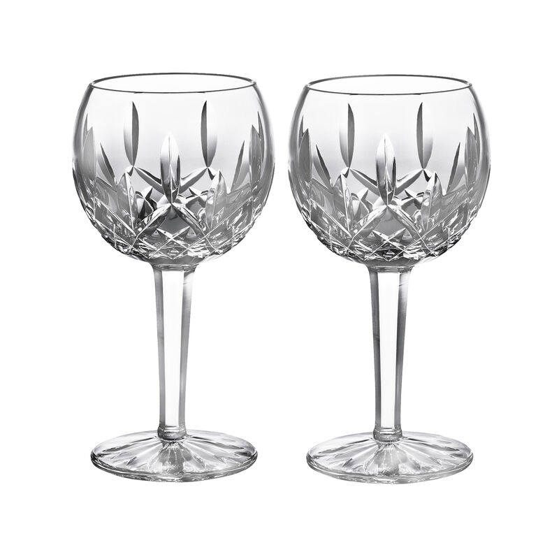 Waterford Crystal "Lismore" Set of 2 Balloon Wine Glasses image number 0