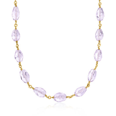 C. 1980 Vintage 175.00 ct. t.w. Amethyst Bead Necklace in 22kt Yellow Gold