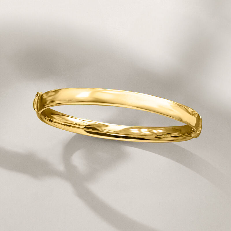 6mm 18kt Gold Over Sterling Bangle Bracelet image number 2