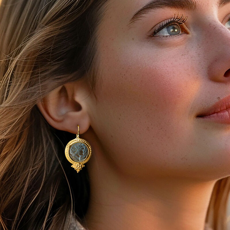 Italian Tagliamonte Blue Venetian Glass Arethusa Drop Earrings in 18kt Gold Over Sterling image number 1