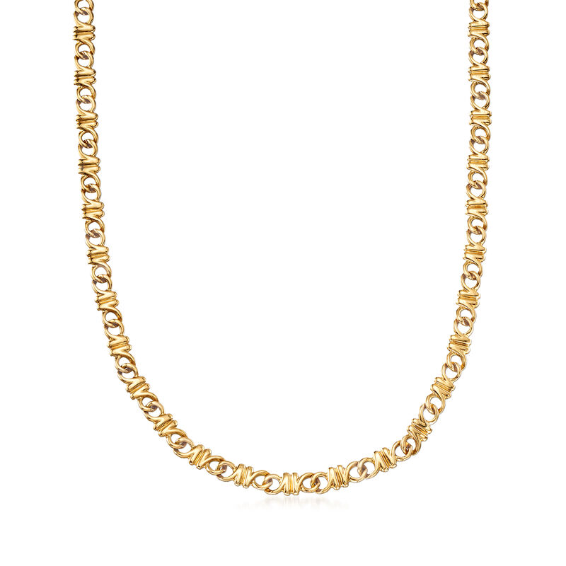 C. 1990 Vintage Tiffany Jewelry 18kt Yellow Gold Necklace. 16&quot; image number 1