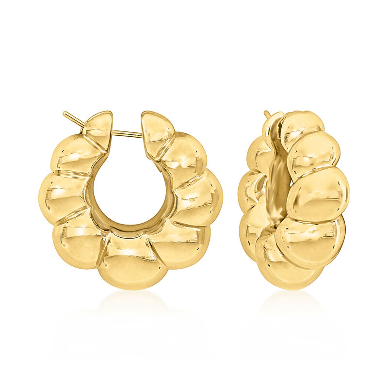 14kt Yellow Gold Shrimp Hoop Earrings image number 0