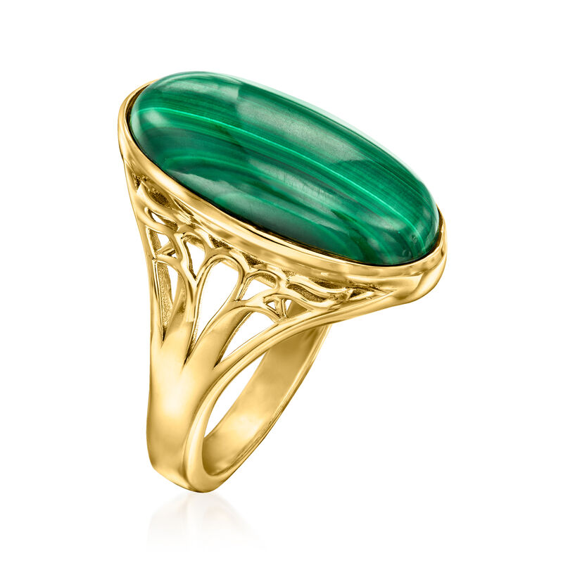 Malachite Ring in 18kt Gold Over Sterling image number 2