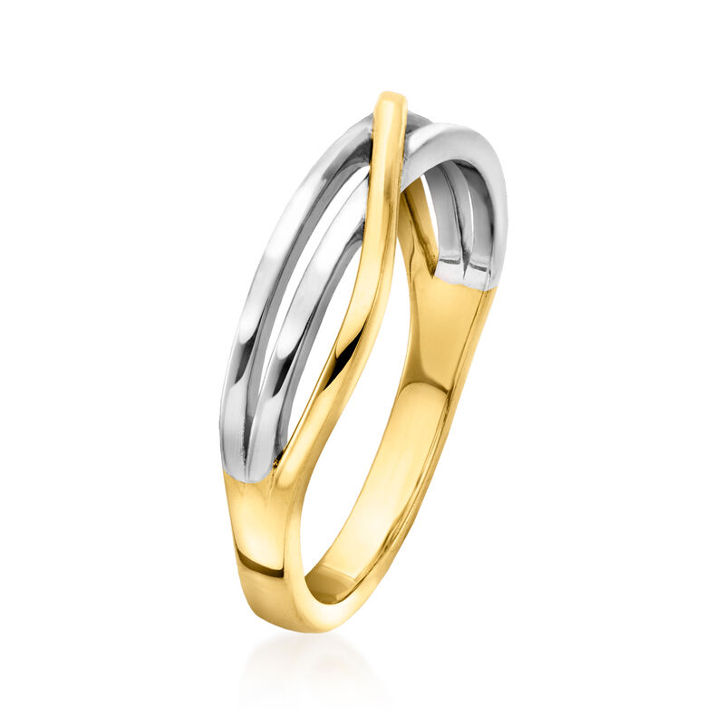 18kt Gold Vermeil and Sterling Silver Crisscross Ring. Size 6 image number 2