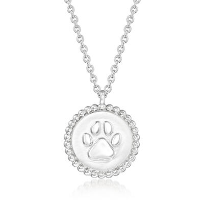 Gabriel Designs Sterling Silver Paw Print Necklace