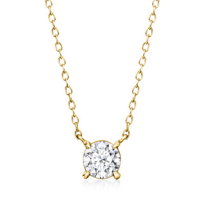.50 Carat Lab-Grown Diamond Solitaire Necklace in 18kt Gold Over Sterling