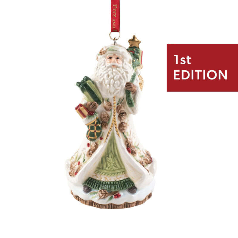 Fitz and Floyd &quot;Forest Frost&quot; 2019 Santa Ornament image number 0