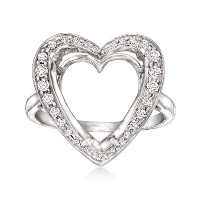 C. 1980 Vintage .40 ct. t.w. Diamond Heart Ring in Platinum