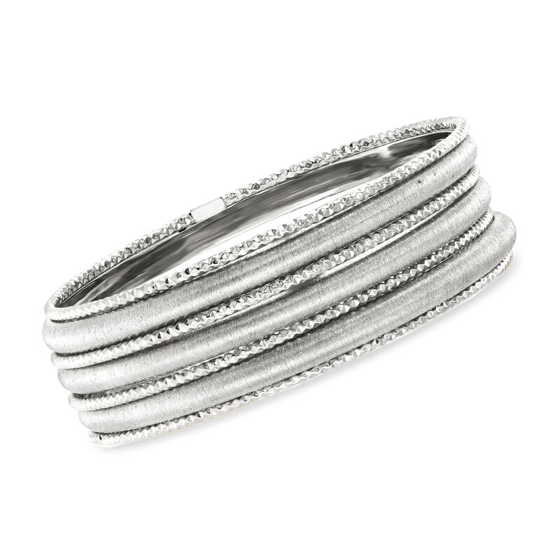 Italian Sterling Silver Jewelry Set: Seven Bangle Bracelets image number 0