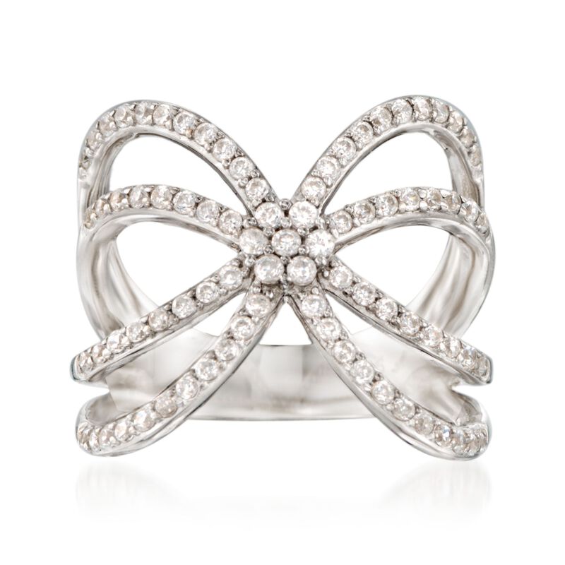 .85 ct. t.w. CZ Open Curve Ring in Sterling Silver image number 0