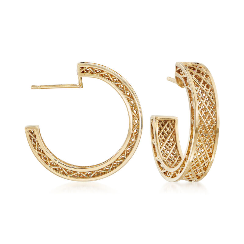 Roberto Coin 18kt Yellow Gold J-Hoop Earrings image number 0