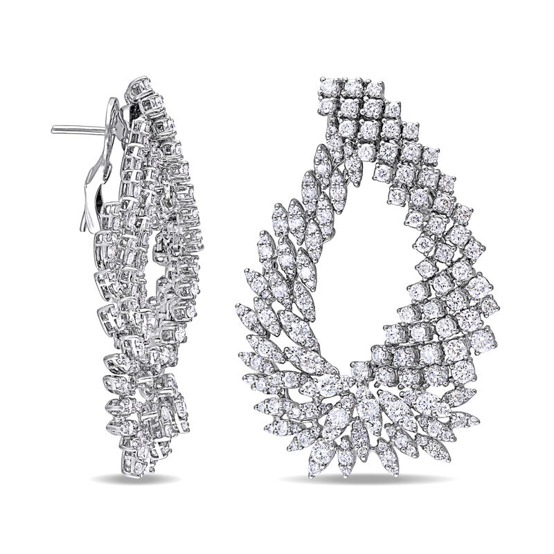 8.70 ct. t.w. Diamond Cluster Earrings in 18kt White Gold image number 1