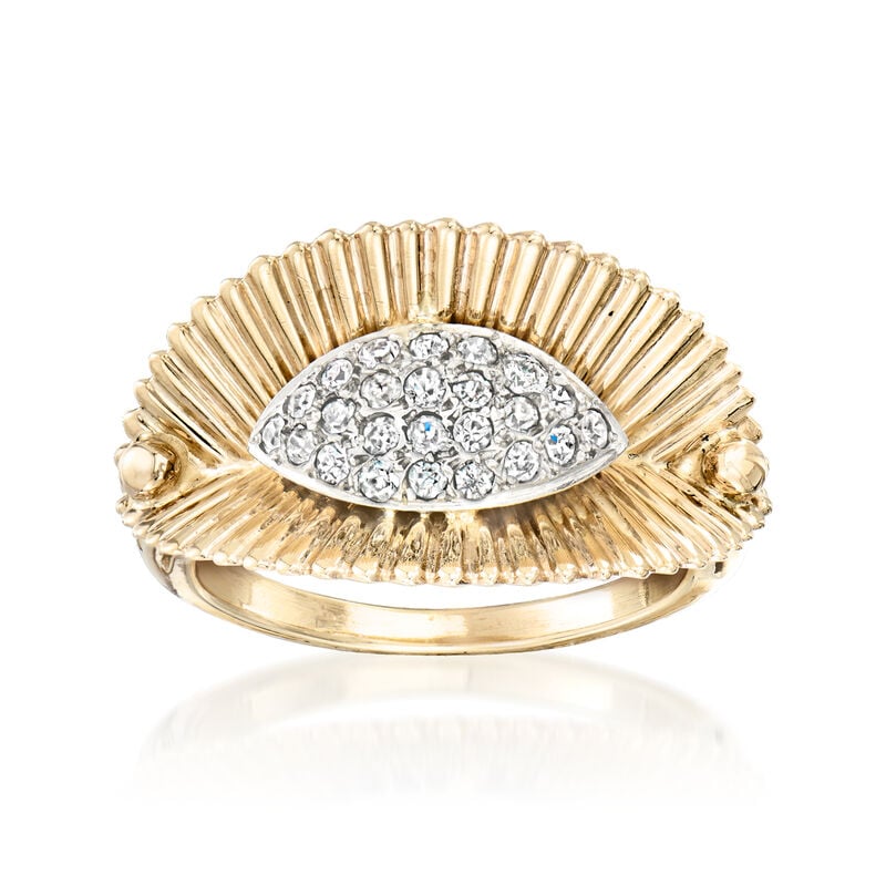 C. 1970 Vintage .40 ct. t.w. Diamond Fan Ring in 14kt Yellow Gold. Size 7 image number 0