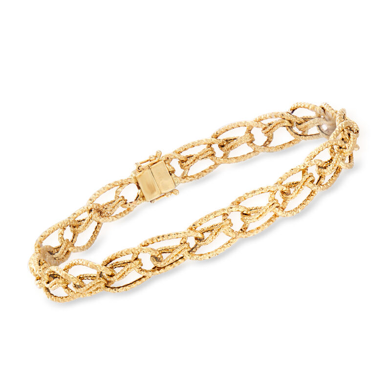 14kt Yellow Gold Oval-Link Bracelet with Magnetic Clasp image number 0