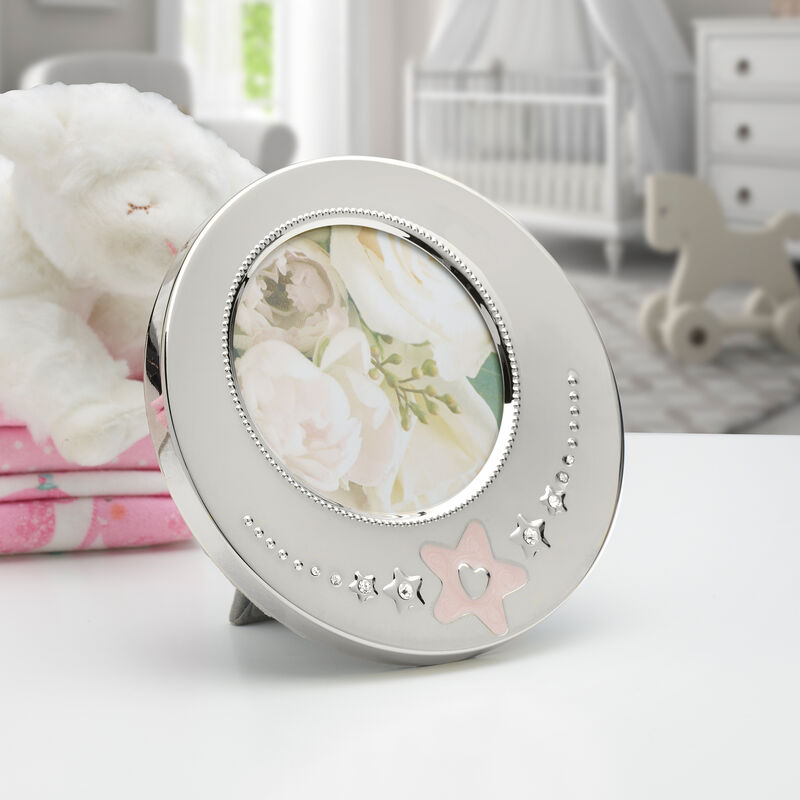 Wallace Round Picture Frame - Pink Star image number 2